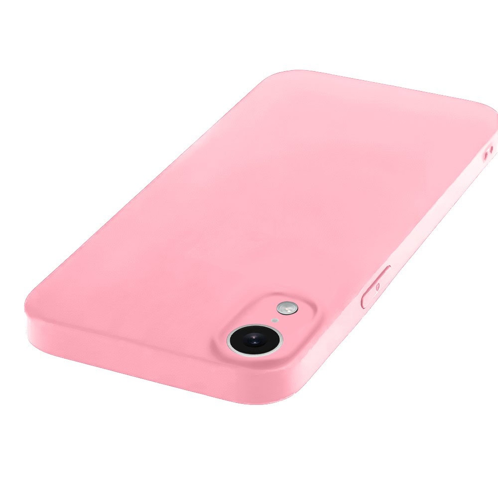 Etui do iPhone XR silikonowe z mikrofibrą soft touch z osłoną na aparat, jasny róż