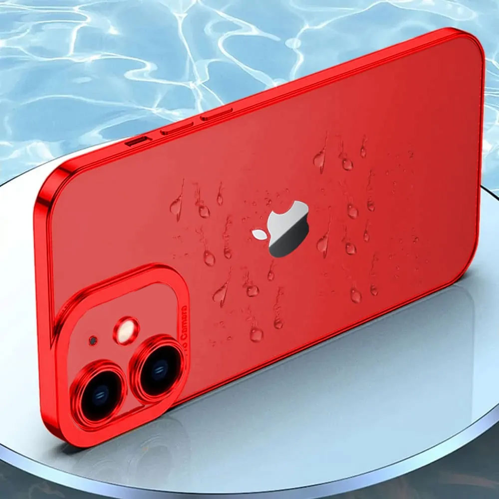 Etui do iPhone 12 Camera High PRO z osłoną kamery, czerwone