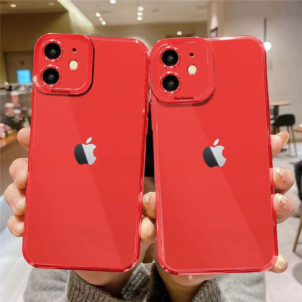 Etui do iPhone 12 Camera High PRO z osłoną kamery, czerwone