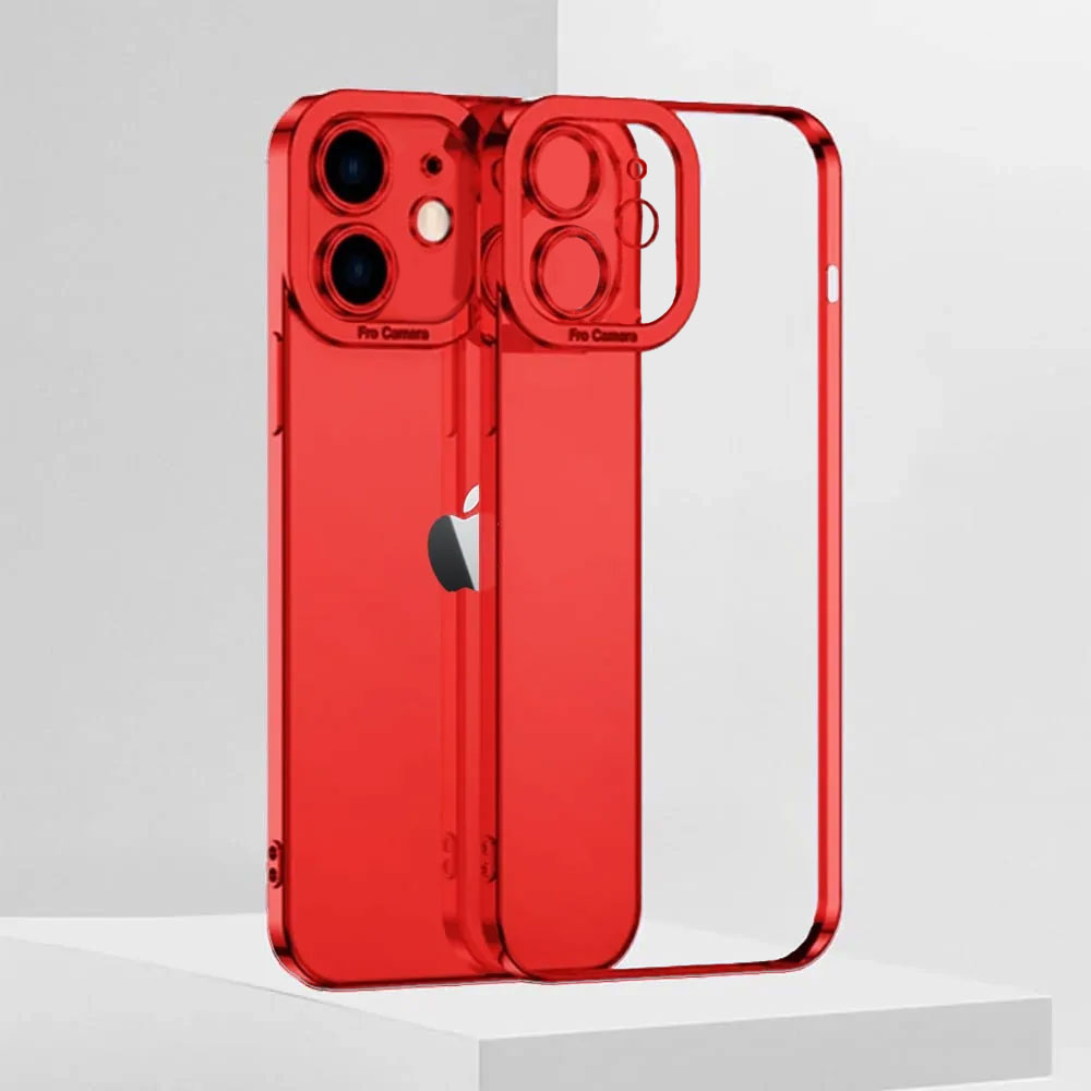 Etui do iPhone 12 Camera High PRO z osłoną kamery, czerwone