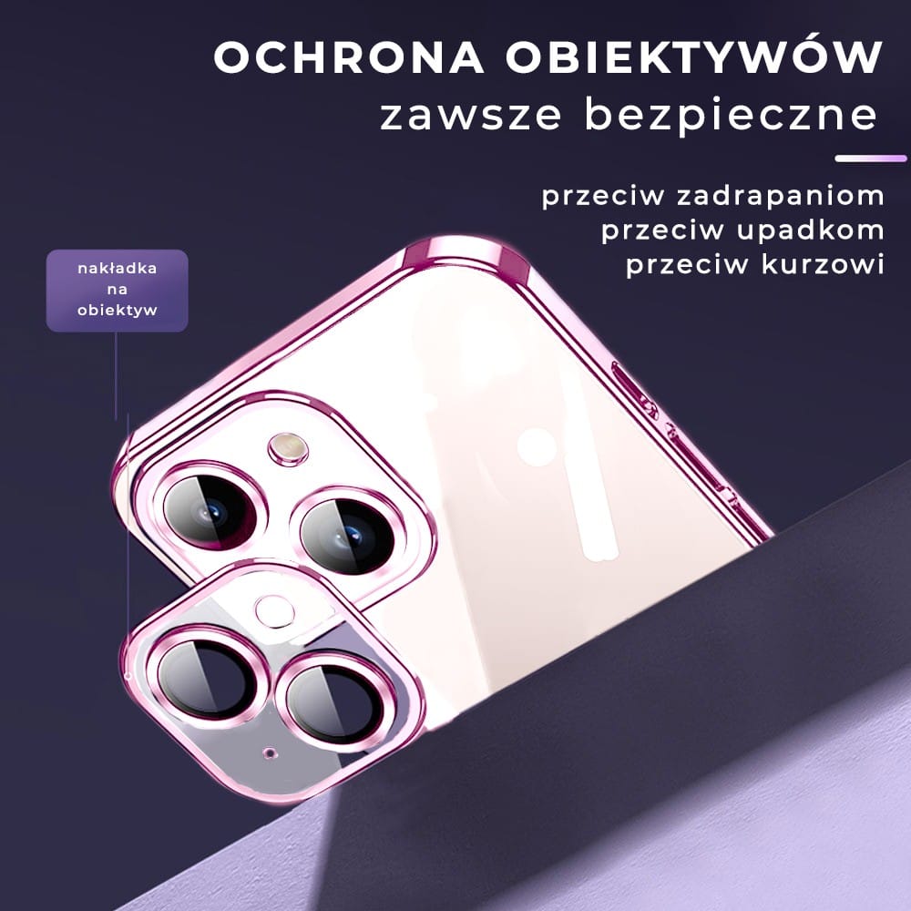Etui do iPhone 13 Slim Protect Full Cover MagSafe Hard Back, twardy tył, przeźroczyste, różowe (OUTLET)