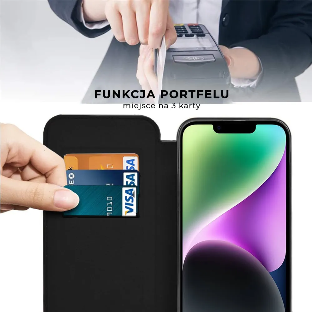 Etui do iPhone 13 Mini typu książka Book Magsafe Lens Protect, z klapką, czarne