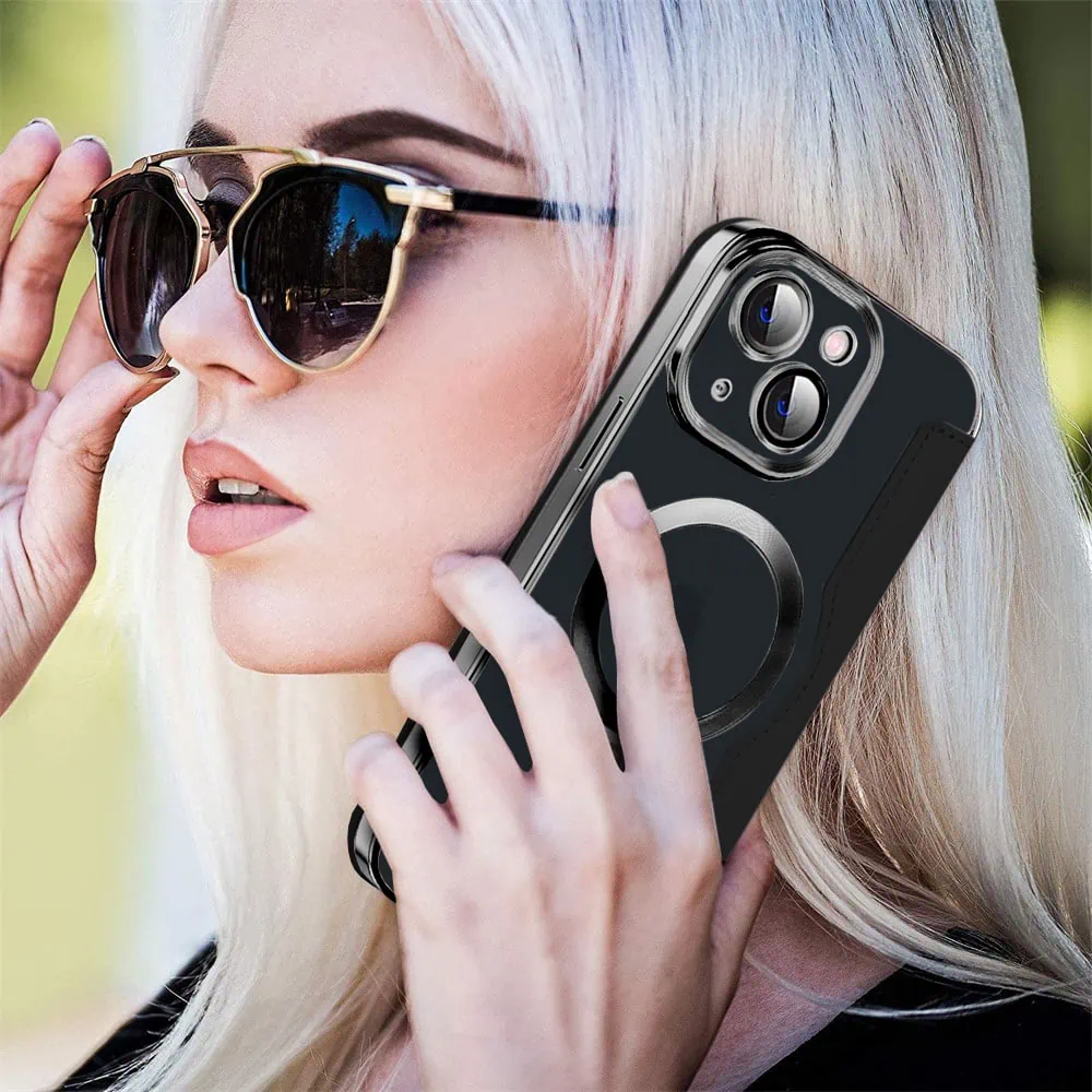 Etui do iPhone 13 Mini typu książka Book Magsafe Lens Protect, z klapką, czarne