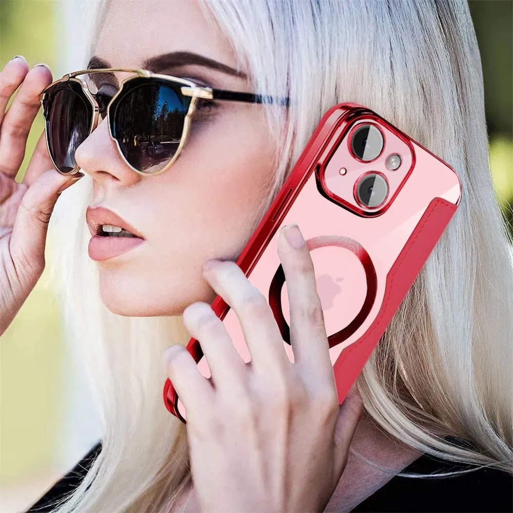 Etui do iPhone 15 typu książka Book Magsafe Lens Protect, z klapką, czerwone