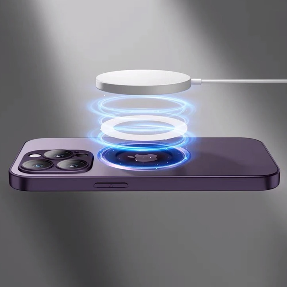 Etui do iPhone 14 Pro Noble Brush MagSafe z widocznym logo i osłoną na aparat, głęboka purpura (OUTLET)