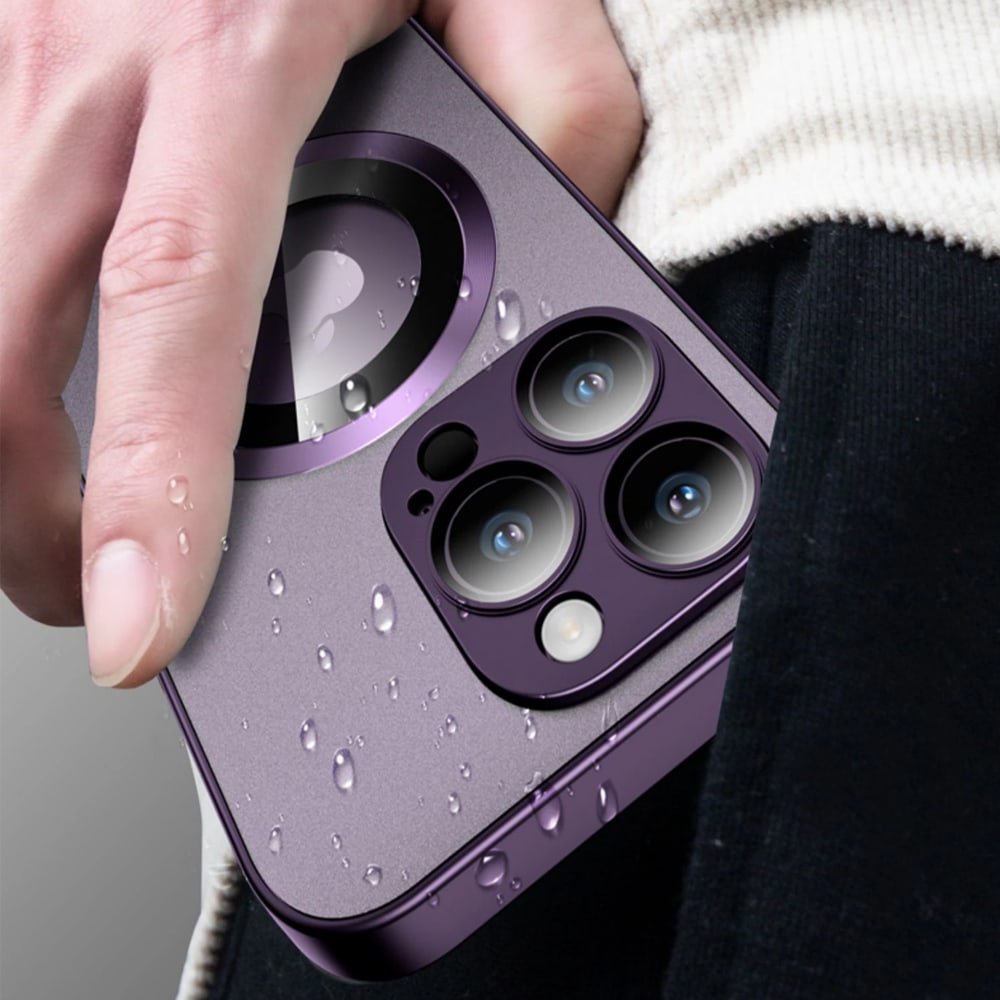 Etui do iPhone 14 Pro Noble Brush MagSafe z widocznym logo i osłoną na aparat, głęboka purpura (OUTLET)