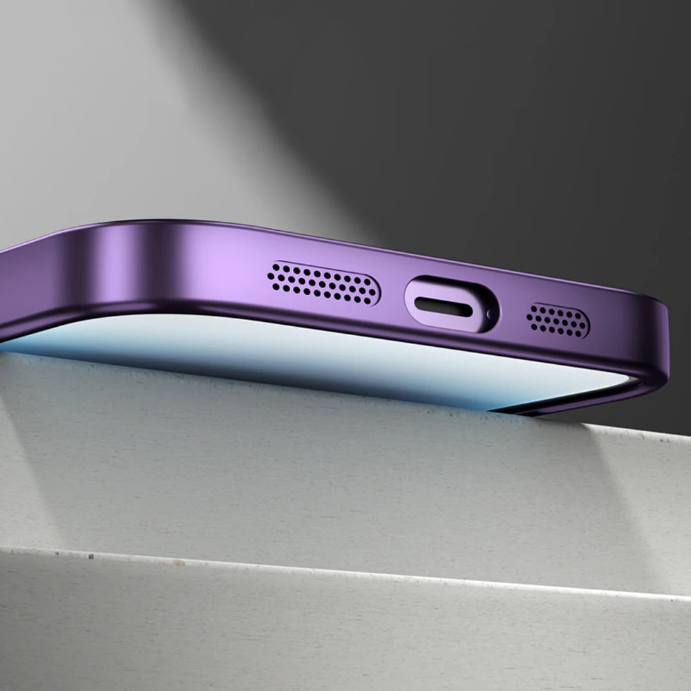 Etui do iPhone 14 Pro Noble Brush MagSafe z widocznym logo i osłoną na aparat, głęboka purpura (OUTLET)