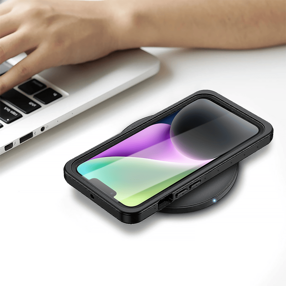 Obudowa wodoodporna do iPhone 14 Plus, pacerna 360°, czarna