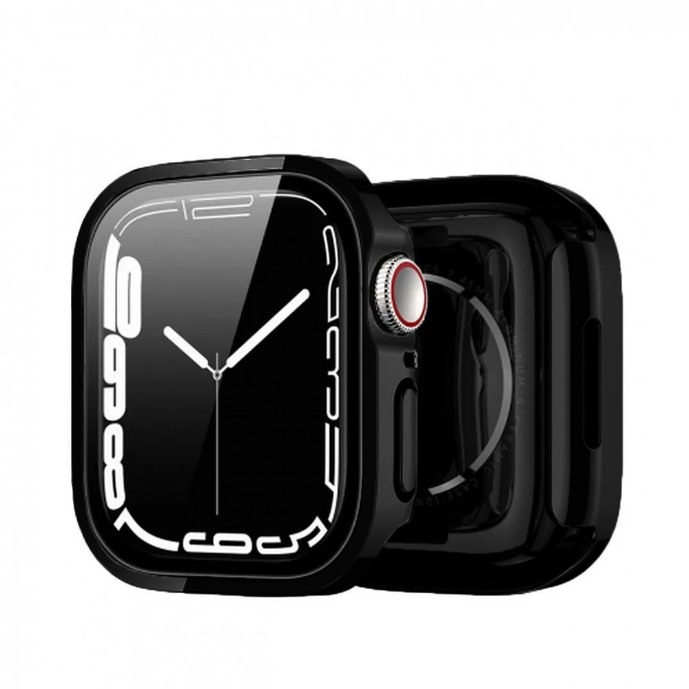 Etui ze szkłem do Apple Watch 7/8/9 45 mm, czarne