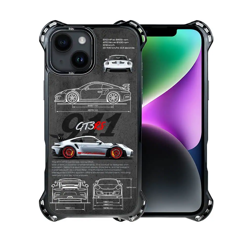 Etui do iPhone 14, Ibizu DropGuard Ultra z MagSafe, TechDrive, 911 GT3 RS