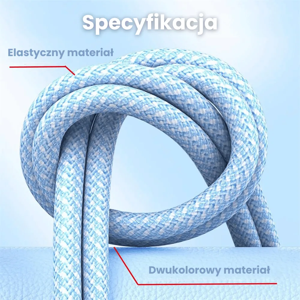 Kabel 2xUSB Typ C do iPhone 15/16, tableta, laptopa, PD 60W, szybkie ładowanie, 1 metr, niebieski