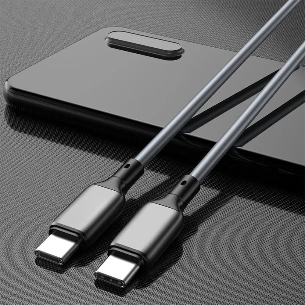 Kabel 2xUSB Typ C do iPhone 15/16, laptopa, tableta, PD100W, szybkie ładowanie, 1 metr, czarny