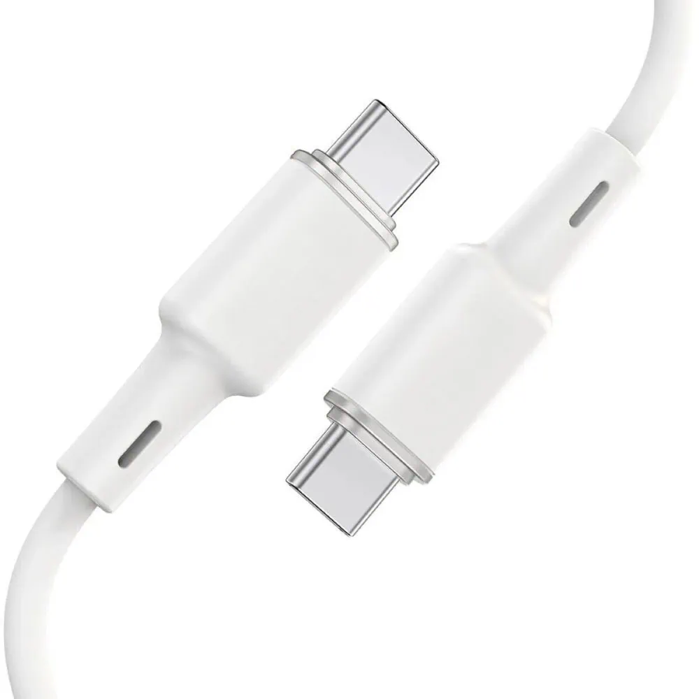 Kabel 2xUSB Typ C do iPhone 15/16, laptopa, tableta, PD60W, szybkie ładowanie, 1 metr, biały