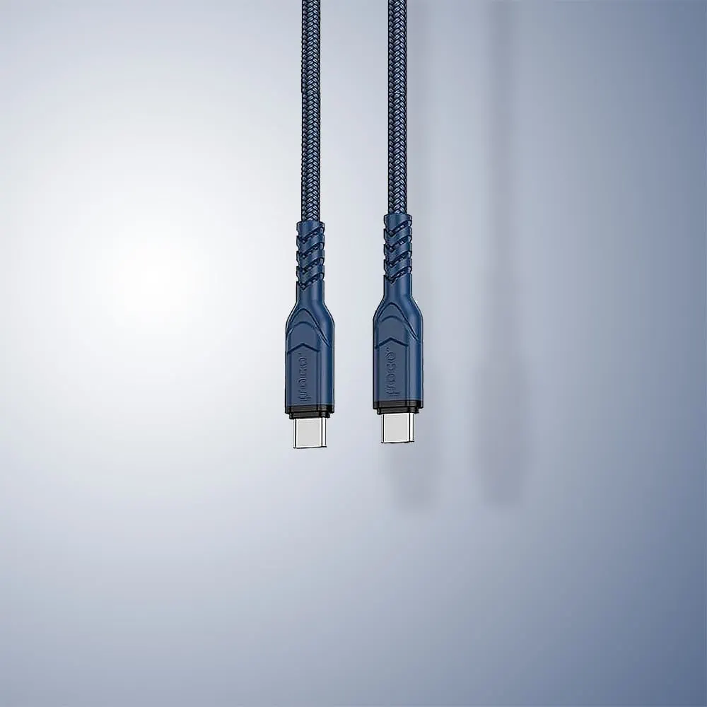 Kabel 2xUSB Typ C do iPhone 15/16, tableta, laptopa, 2 metry, granatowy