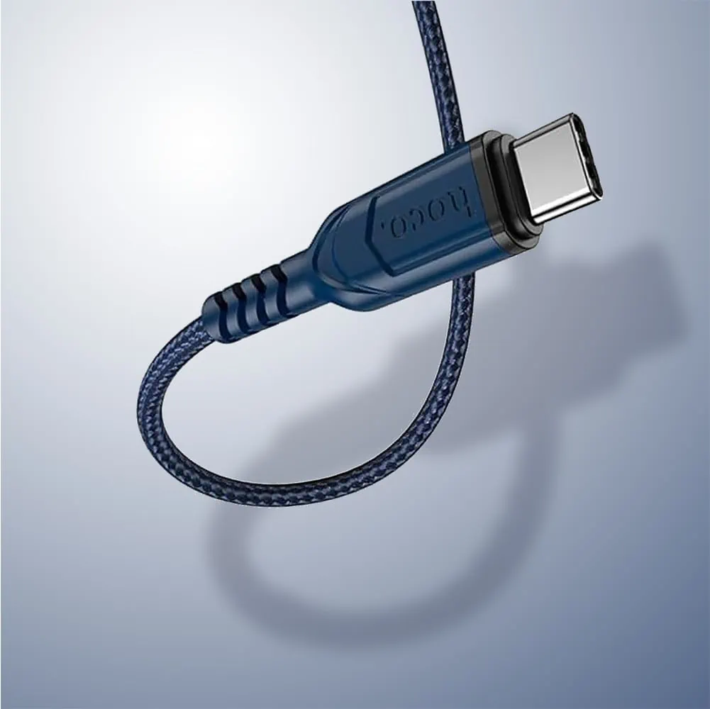 Kabel 2xUSB Typ C do iPhone 15/16, tableta, laptopa, 2 metry, granatowy