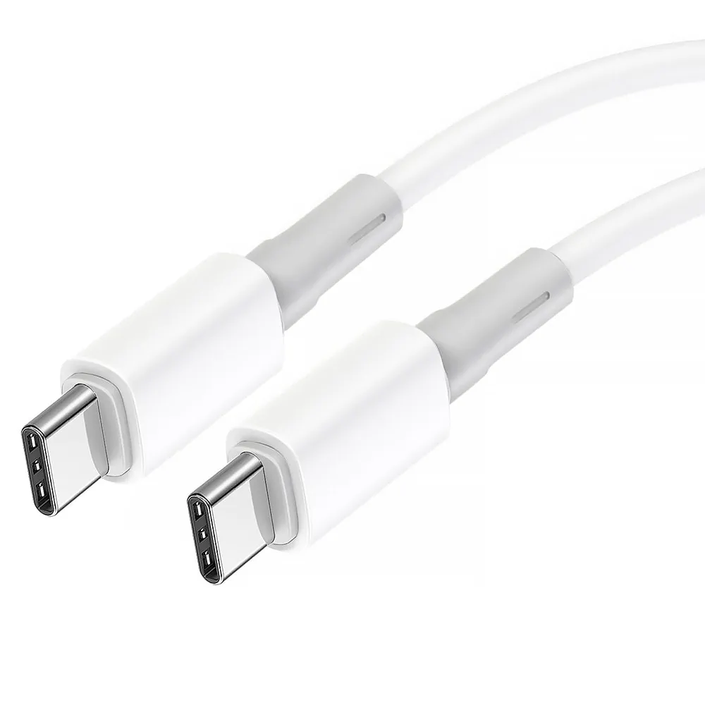 Kabel 2xUSB Typ C do iPhone 15/16, tabletu, laptopa, PD120W, szybkie ładowanie, 1 metr, biały