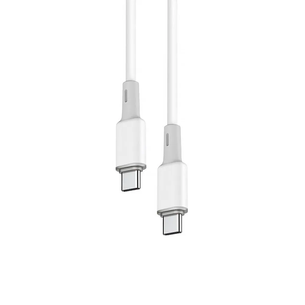 Kabel 2xUSB Typ C do iPhone 15/16, tabletu, laptopa, PD120W, szybkie ładowanie, 1 metr, biały