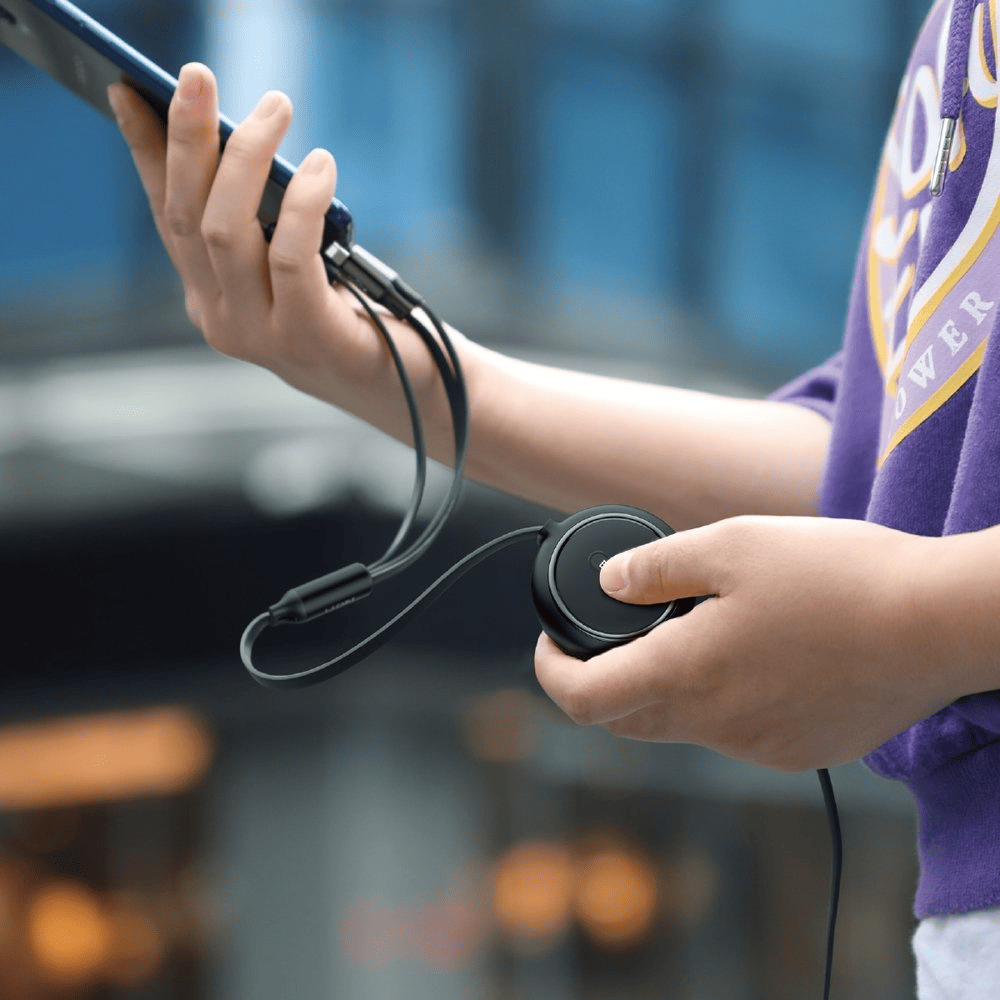 Kabel 3w1 USB – na micro USB, Lightning, USB Typ C, PD 66W, 1.2 metra, czarny