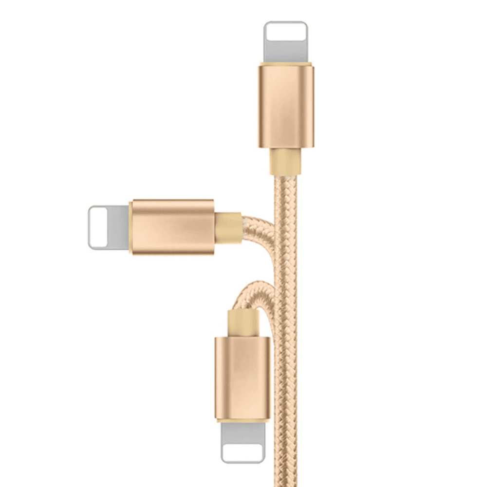 Kabel USB – Lightning, do iPhone SE/8/X/XR/XS/11/12/13/14, szybkie ładowanie, metalowe końcówki, 1 metr, złoty
