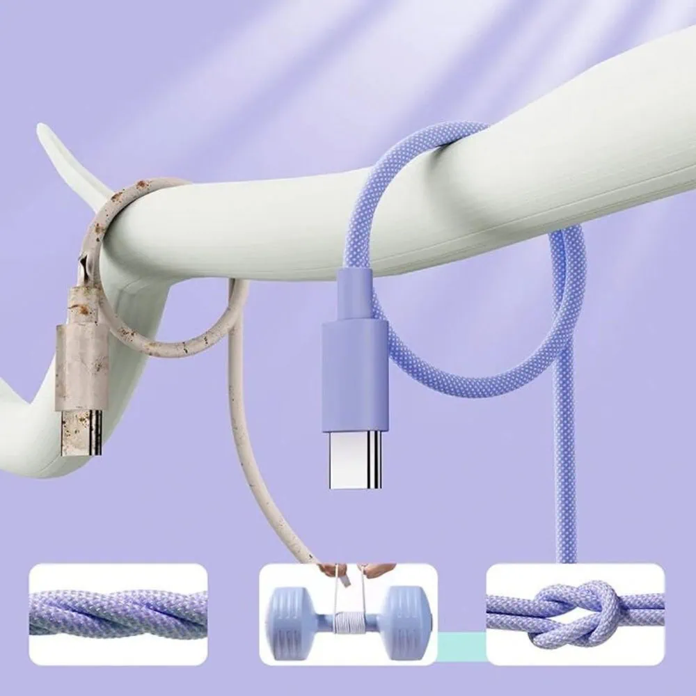 Kabel USB – Lightning, obsługa transmisji danych, 1 metr, fioletowy liliowy