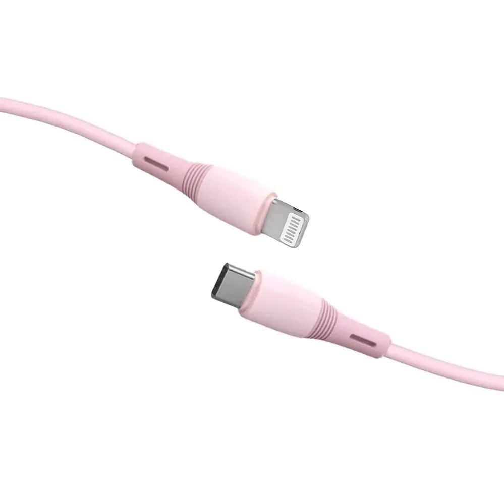 Kabel USB Typ C – Lightning, PD27W, szybkie ładowanie, 1 metr, różowy