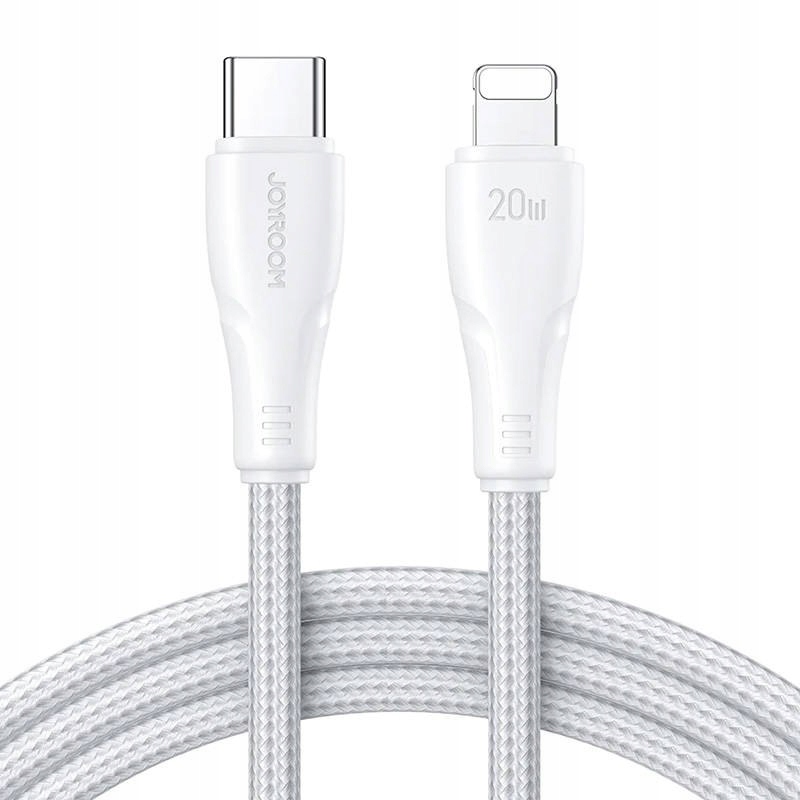 Kabel USB Typ C – Lightning, bardzo krótki, 0.25 metra, biały