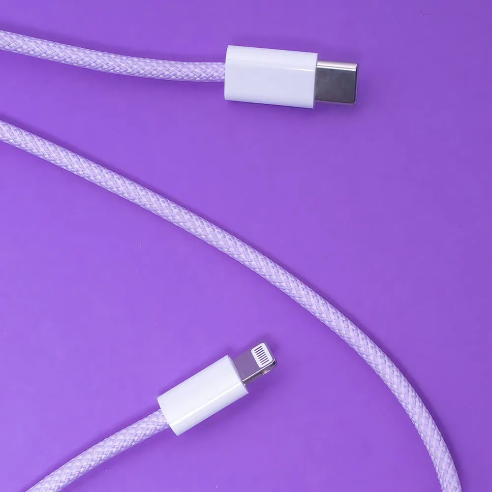 Kabel USB Typ C – Lightning, do szybkiego ładowania, 1 metr, fioletowy
