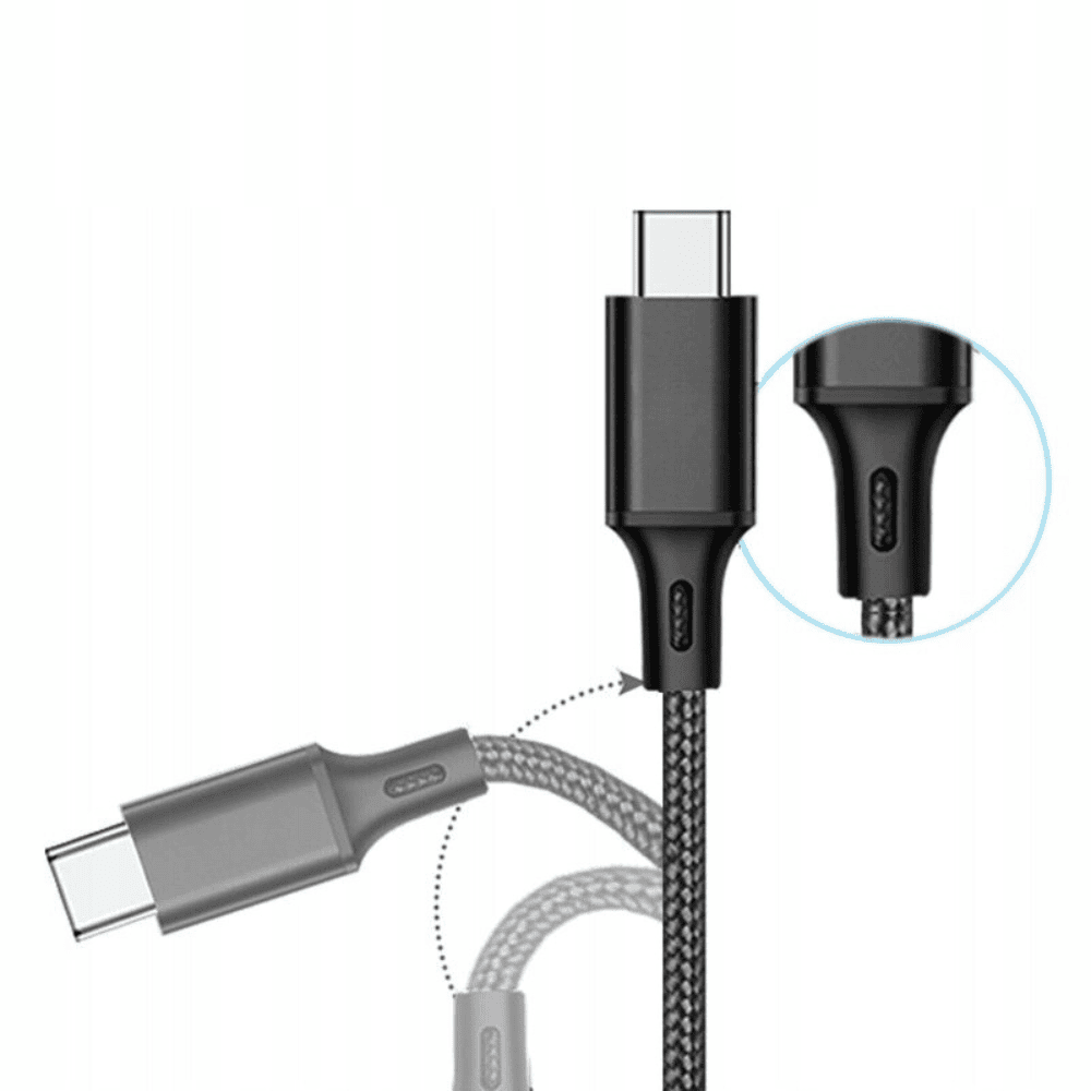 Kabel USB – USB Typ C, do iPhone 15/16, tableta, laptopa, 2 metry, czarny