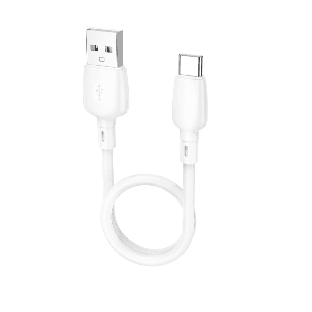 Kabel USB – USB Typ C, tableta, laptopa, bardzo krótki, 0.25 metra, biały