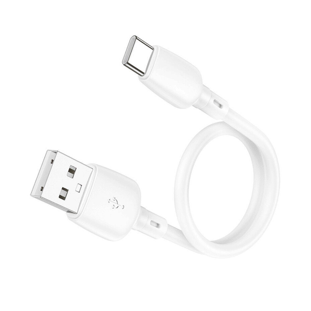 Kabel USB – USB Typ C, tableta, laptopa, bardzo krótki, 0.25 metra, biały