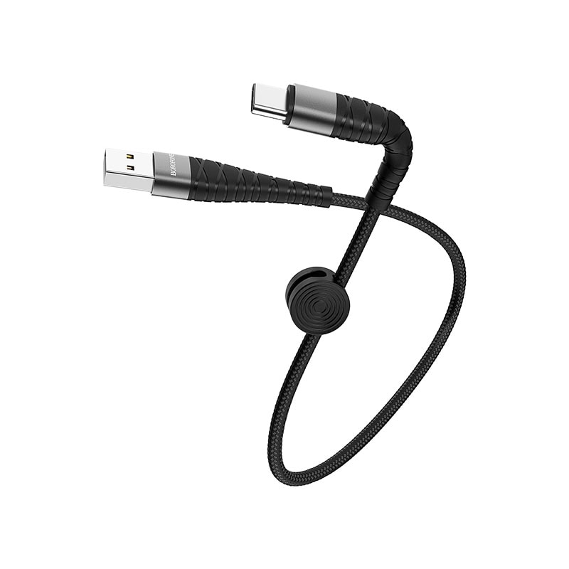 Kabel USB – USB Typ C, do iPhone 15/16, tableta, laptopa, bardzo krótki, 0.25 metra, czarny