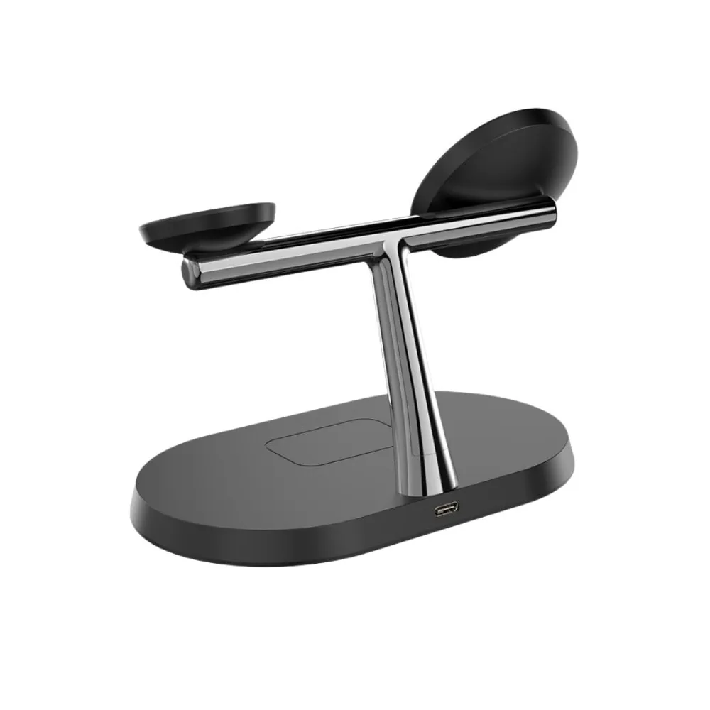 Ładowarka 3w1 bezprzewodowa z MagSafe, szybkie ładowanie, do iPhone, AirPods, Apple Watch, czarna