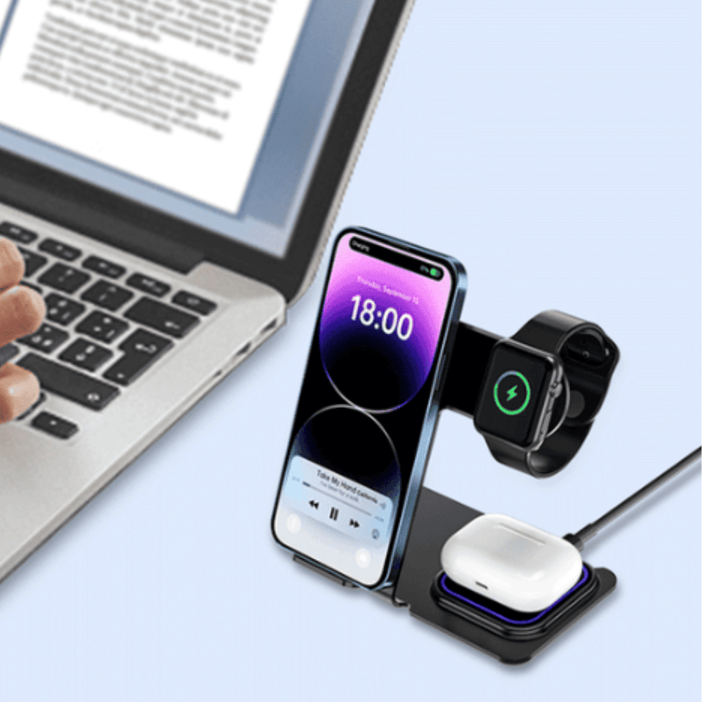 Ładowarka 3w1 iPhone / Apple Watch / Airpods szybka 20W, czarna