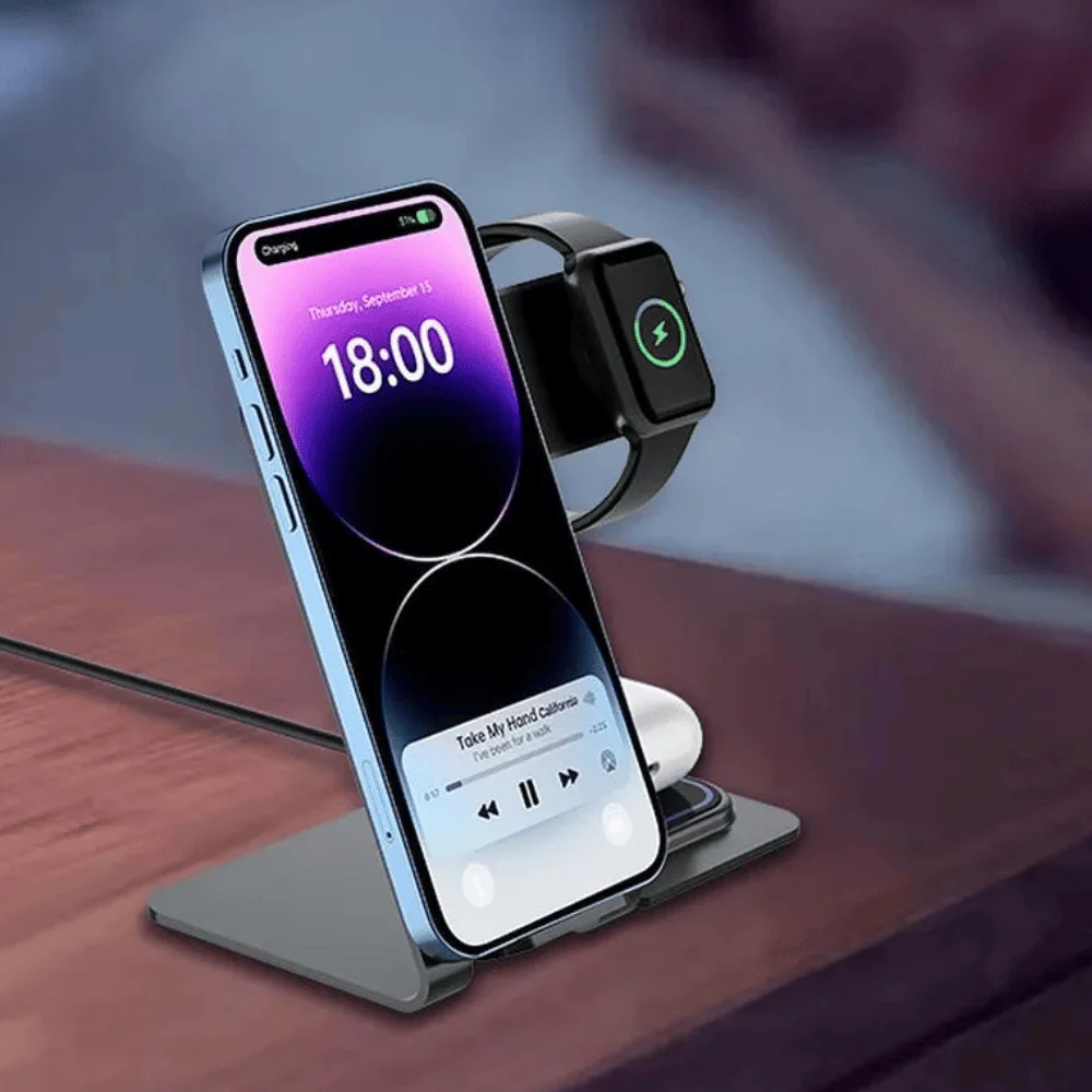 Ładowarka 3w1 iPhone / Apple Watch / Airpods szybka 20W, czarna