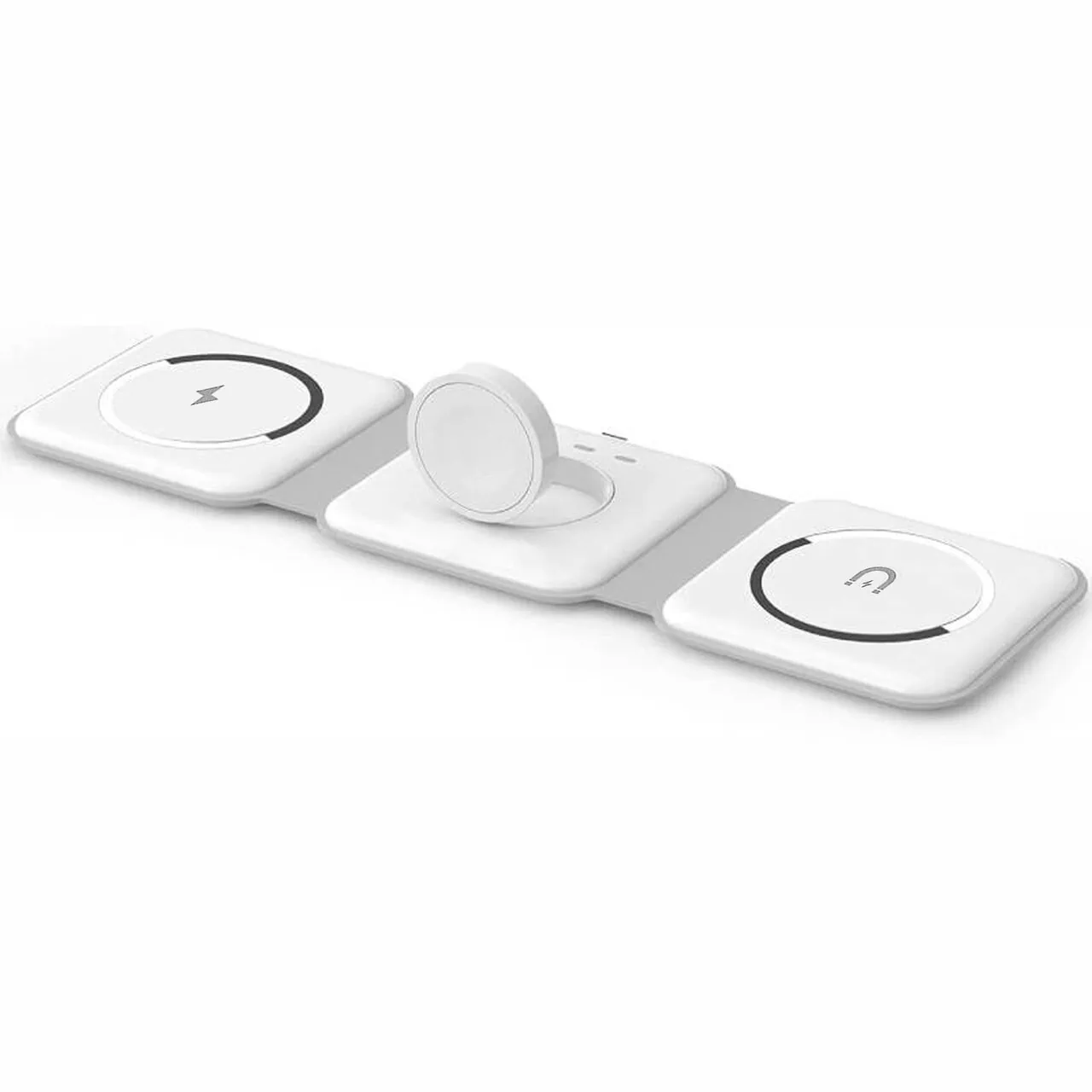 Ładowarka bezprzewodowa indukcyjna 3w1 MagSafe iPhone, Apple Watch, AirPods, składana, biała