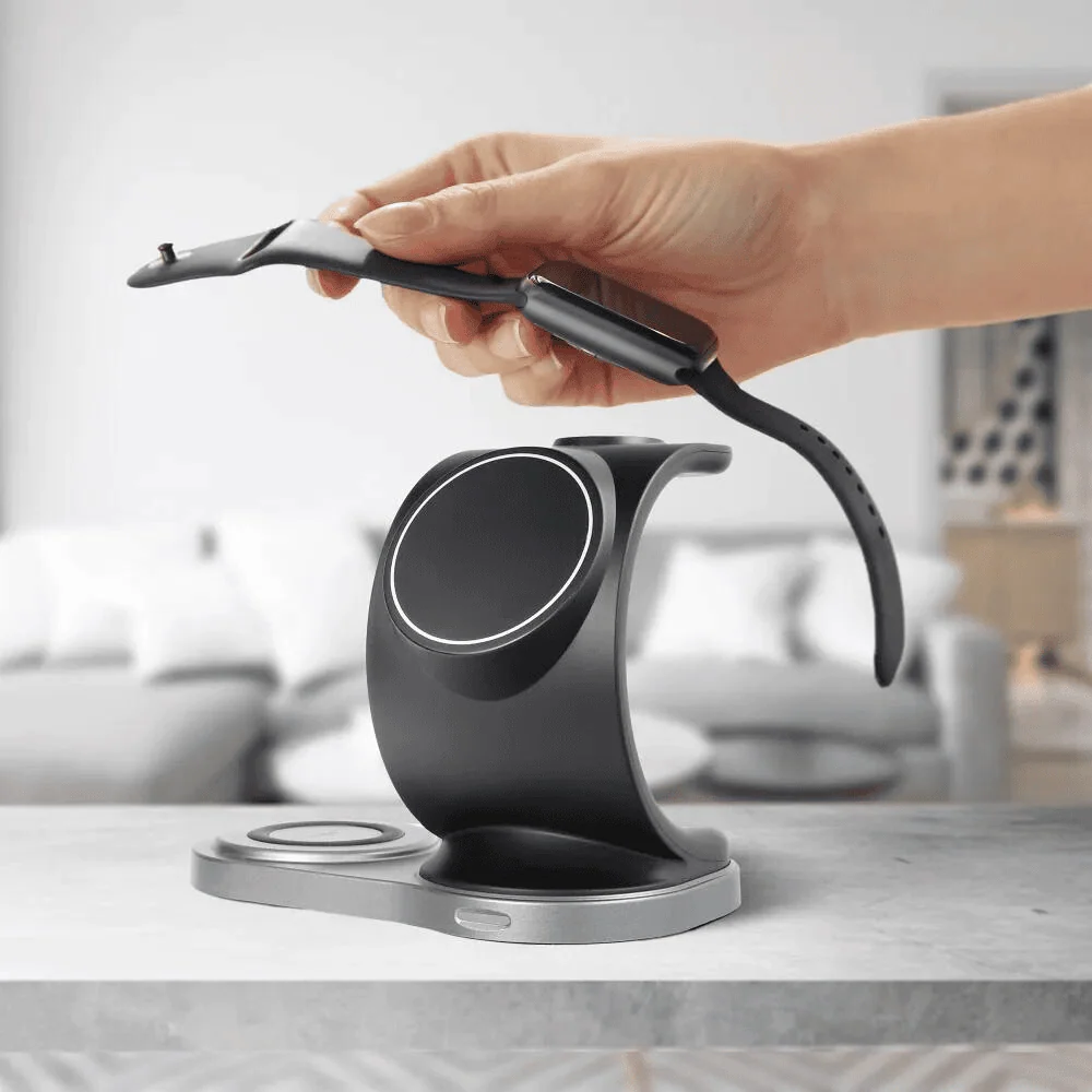 Ładowarka bezprzewodowa z magsafe 3w1 do iphoneapple watchair pods, 15 w, czarna