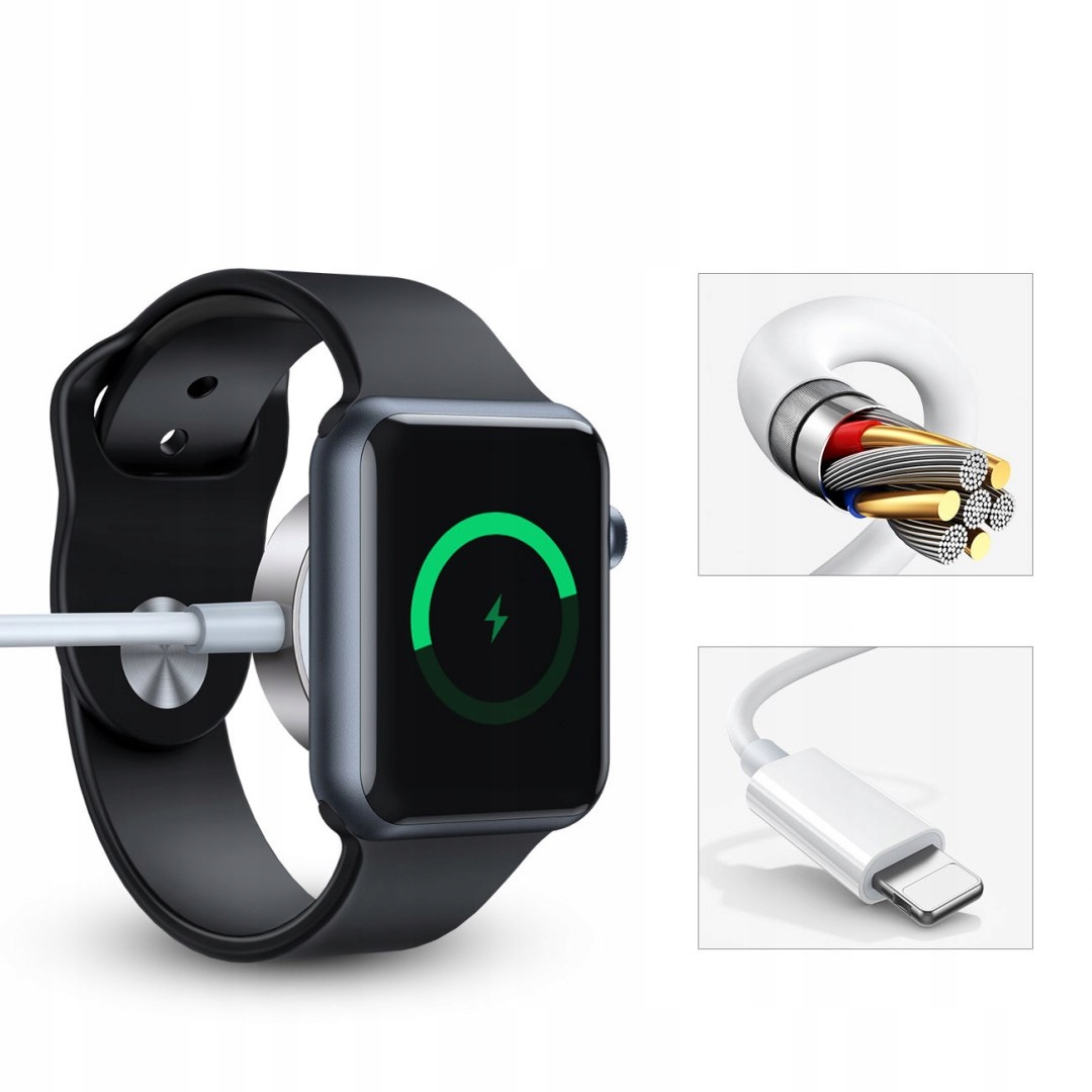 Ładowarka USB-C 2w1 do Apple Watch oraz Lightning, biała