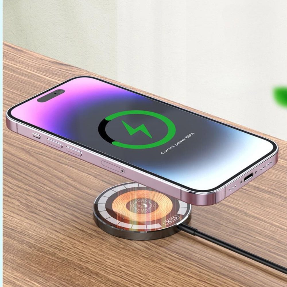 Ładowarka magnetyczna do MagSafe iPhone 16/15/14/13/12 (Mini/Plus/Pro/Pro Max), Qi 15W, metalowa, miedziana