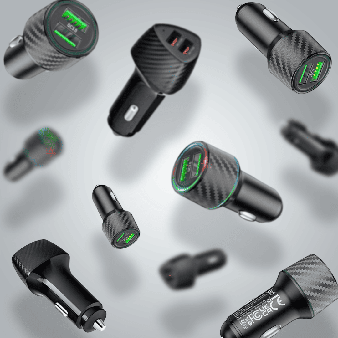 Ładowarka samochodowa 2w1 QC 2x USB szybkie ładowanie 36W, czarna