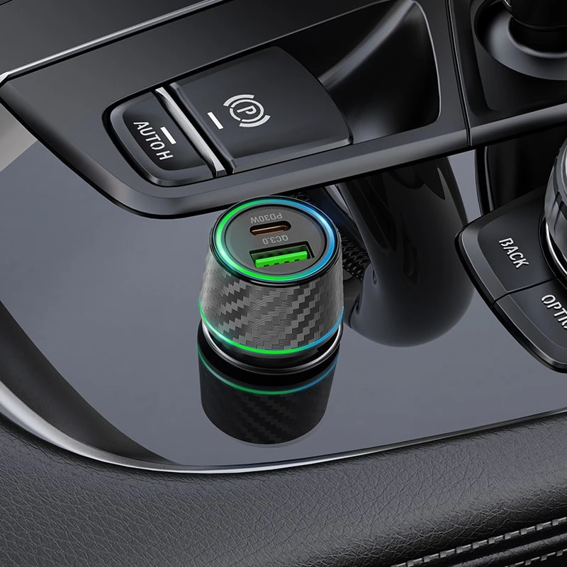 Ładowarka samochodowa usb 18w + usb c pd 20w, szybkie ładowanie, biała (kopia)