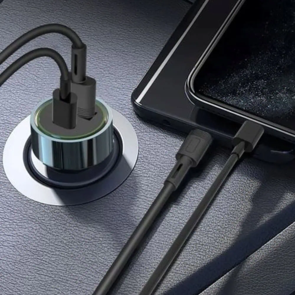 Ładowarka samochodowa USB 20W + USB-C szybkie ładowanie, czarna
