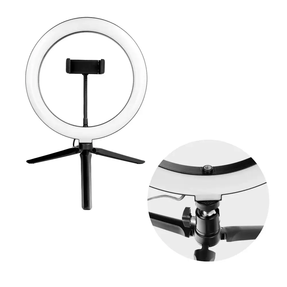 Lampa pierścieniowa, doświetlająca ze stojakiem i pilotem