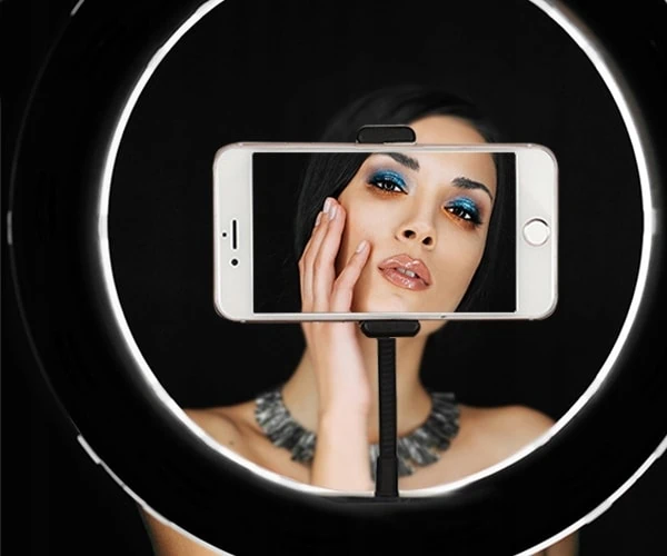 Lampa pierścieniowa duża 32cm, mocna z uchwytem, statywem i pilotem