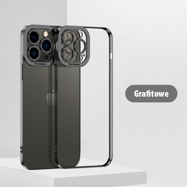Etui do iPhone 14 Pro Max Camera High PRO z osłoną kamery, czarne grafitowe