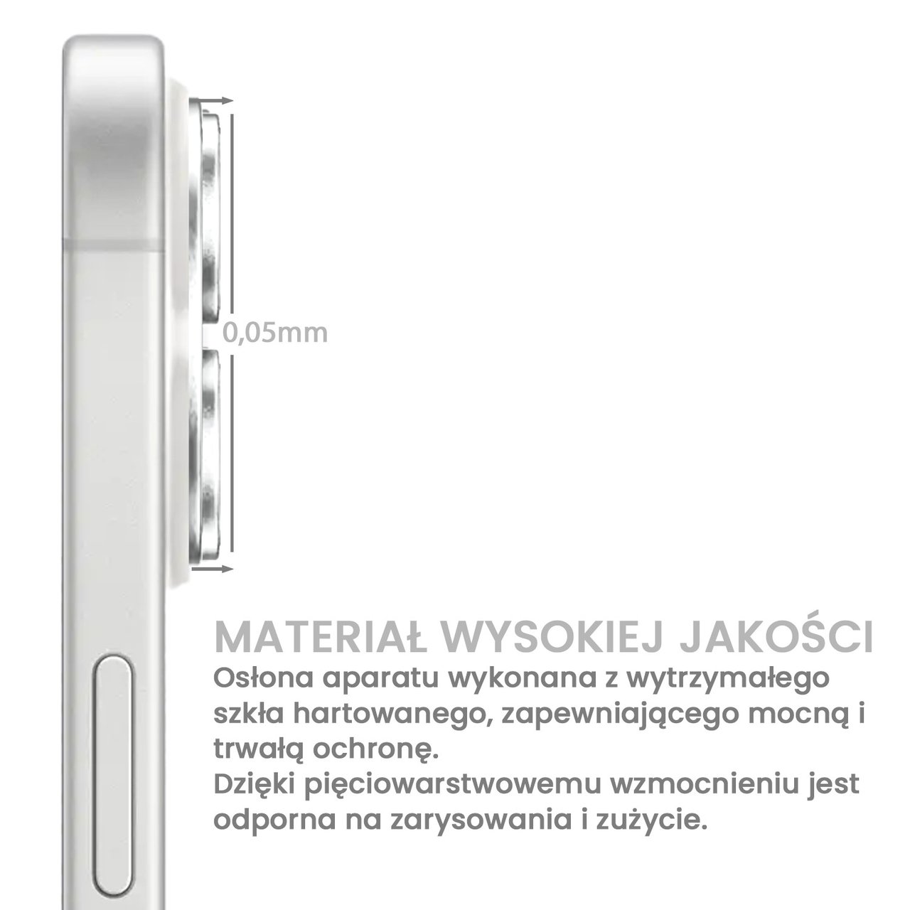 Metalowa osłona obiektywów szkło na aparat iPhone 16, srebrne