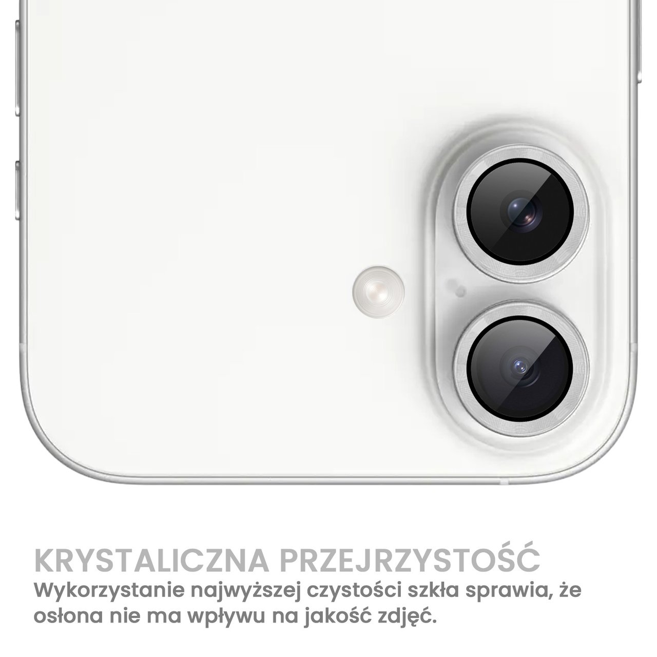 Metalowa osłona obiektywów szkło na aparat iPhone 16, srebrne