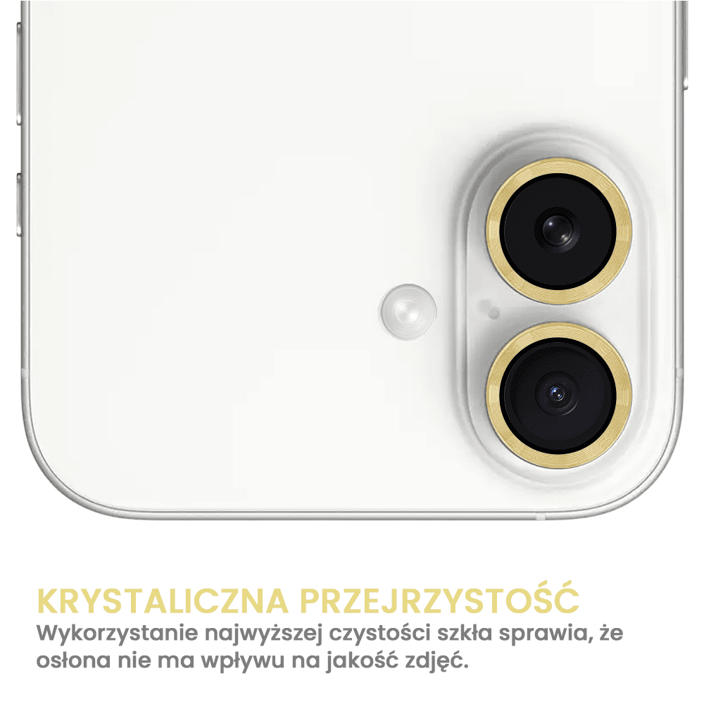 Metalowa osłona obiektywów szkło na aparat iPhone 16, złote