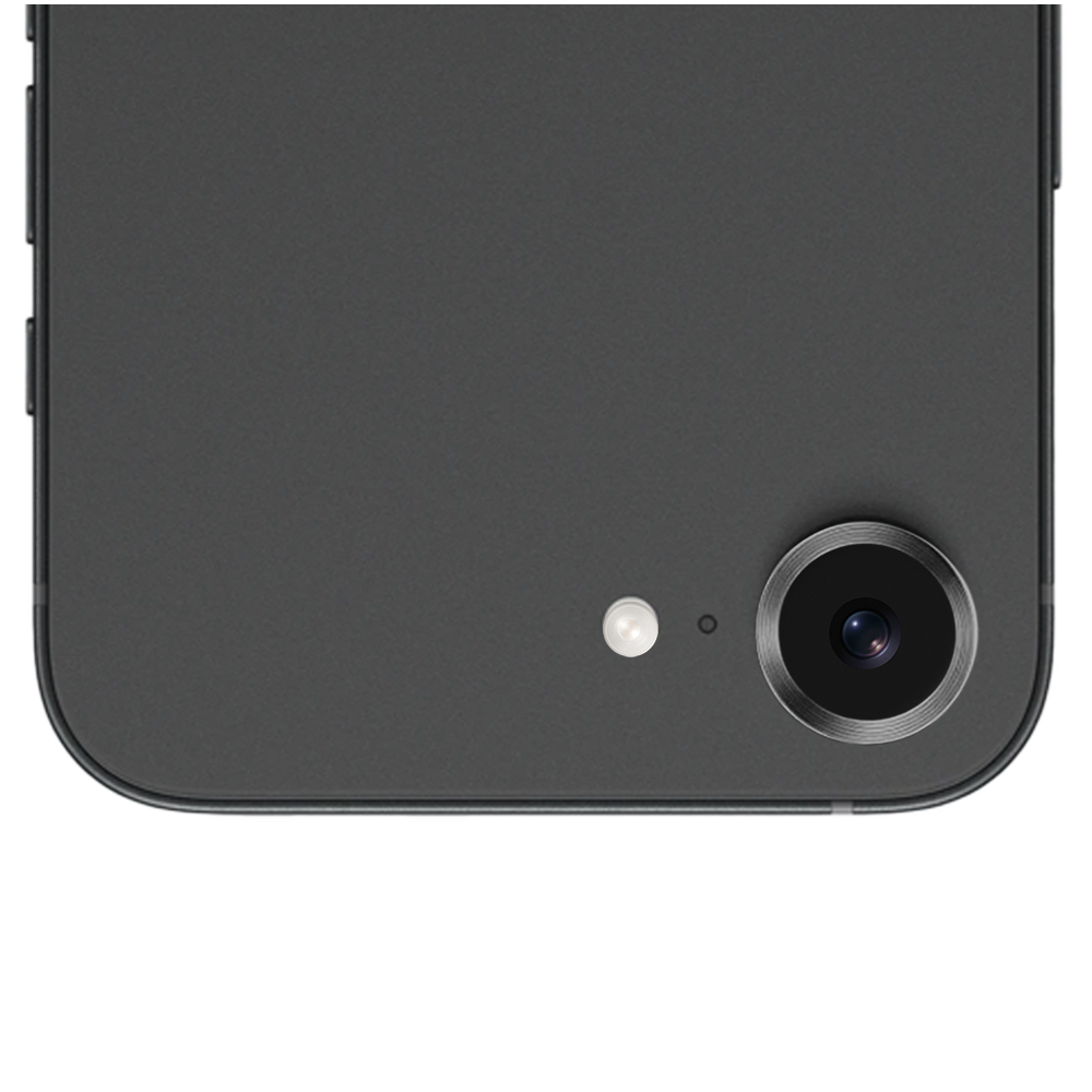 Metalowa osłona obiektywów szkło na aparat iPhone 16e, głęboka czerń