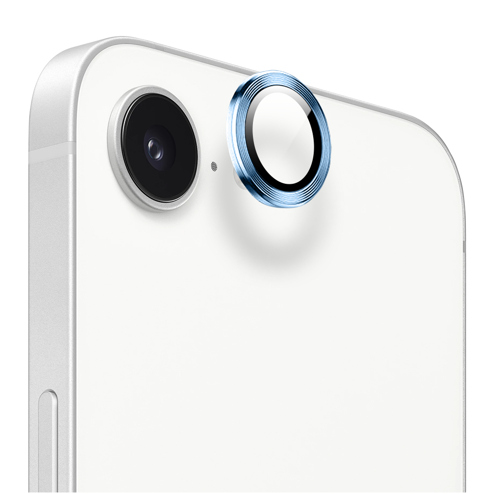 Metalowa osłona obiektywów szkło na aparat iPhone 16e, niebieskie