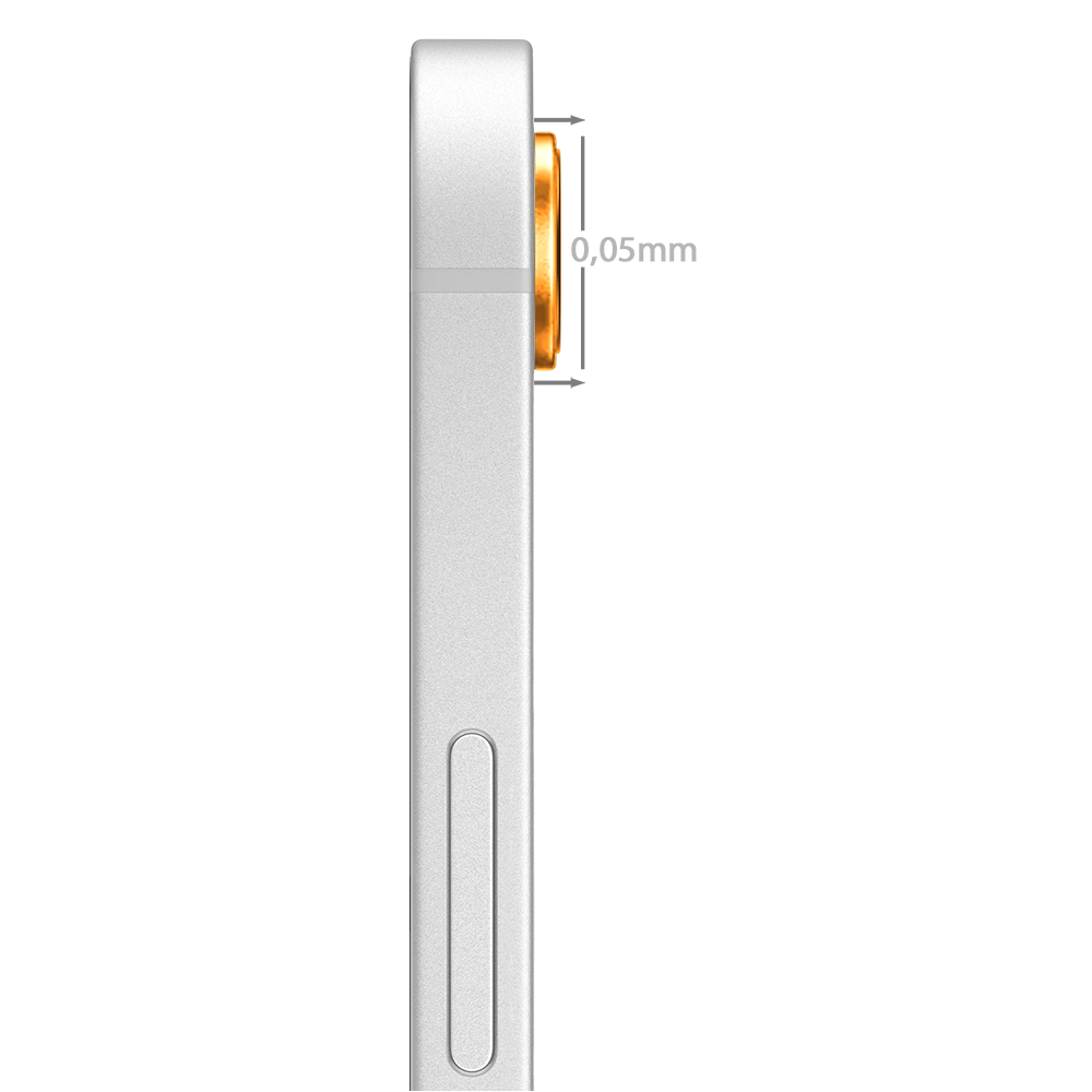 Metalowa osłona obiektywów szkło na aparat iPhone 16e, pomarańczowa